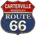 thumbnail image 1 of CARTERVILLE, MISSOURI Route 66 Shield Metal Sign Man Cave Garage 211110013131, 1 of 1