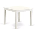 thumbnail image 1 of CARTESIAN Gothic Square Dining Table, Solid Rubberwood, Linen White, 36x30 Inch, Modern Farmhouse Style, Compact for Small Spaces, 1 of 7