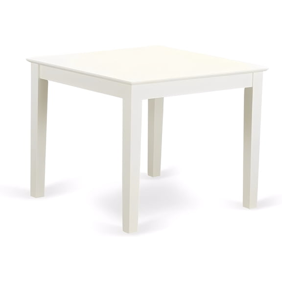 CARTESIAN Gothic Square Dining Table, Solid Rubberwood, Linen White, 36x30 Inch, Modern Farmhouse Style, Compact for Small Spaces