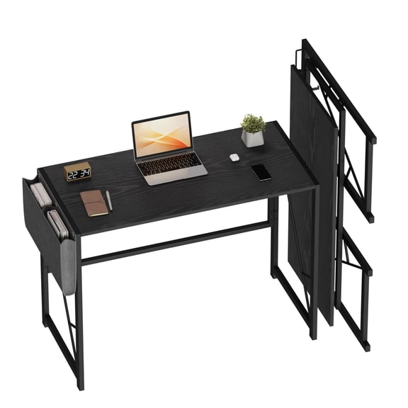 CARTMAN Space Saving Folding Computer Desk-collapsible Writing Table with Storage Bag Black