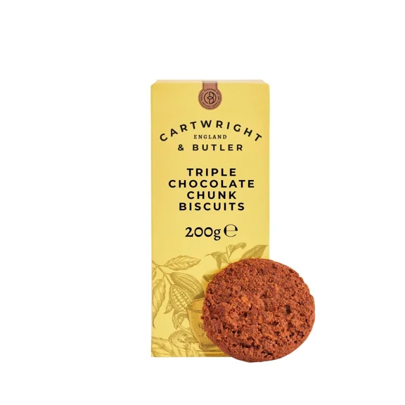 Cartwright & Butler Triple Chocolate Chunk Biscuits 200g - British Biscuits