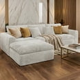 thumbnail image 1 of CARZZI 108'' Modular Sectional L-Shaped with Chair,Deep Seat Boneless Corner Couch for Living Room,Plush Corduroy Couch with Detachable Sofa Set,No Assembly(Left Facing Chaise，White), 1 of 8