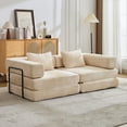 thumbnail image 1 of CARZZI Compression Floor Sofa Bed, 2-Seat Convertible Modular Sectional Couch with Fixed-Shape Frame, Comfy Foldable Mattress Boneless Sleeper Couch, Convertible Sofa for Living Room, Beige, 1 of 13