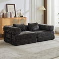 thumbnail image 1 of CARZZI Compression Floor Sofa Bed, 2-Seat Convertible Modular Sectional Couch with Fixed-Shape Frame, Comfy Foldable Mattress Boneless Sleeper Couch, Convertible Sofa for Living Room, Black, 1 of 12