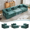 thumbnail image 1 of CARZZI Compression Floor Sofa Bed, 3-Seat Convertible Modular Sectional Couch with Fixed-Shape Frame, Comfy Foldable Mattress Boneless Sleeper Couch, Convertible Sofa for Living Room, Dark Green, 1 of 11