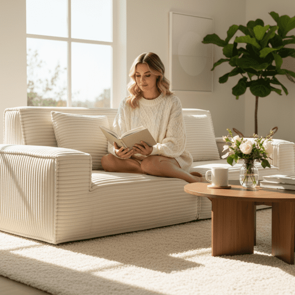 CARZZI LIFE 106" Boneless Cloud Sectional Sofa Couch, 2-Piece Modular Couches for Living Room, Deep Seat Couch, Compressed Couch in a Box, No Assembly (Black)