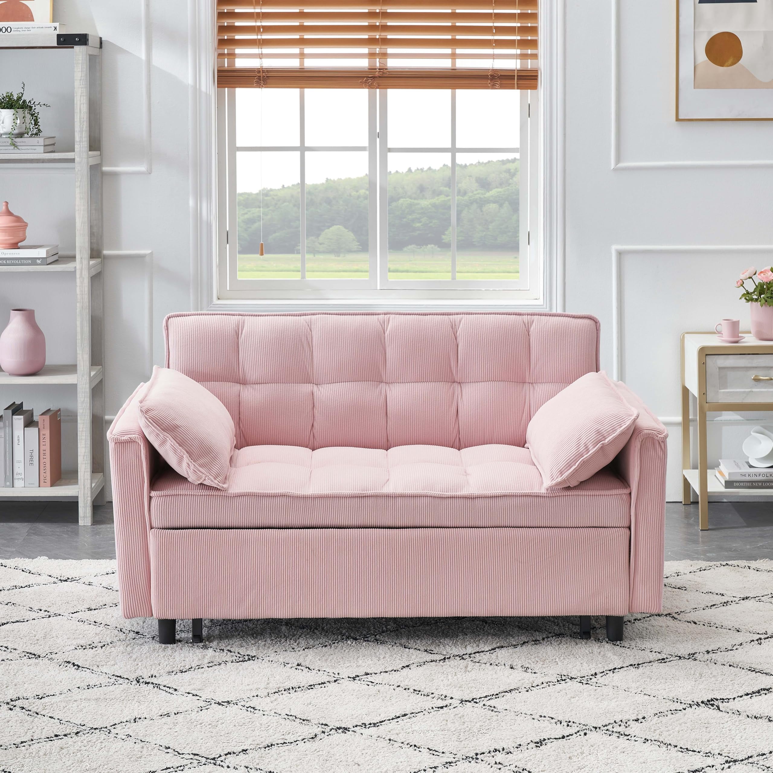 CARZZI LIFE 3 in 1 Convertible Sleeper Sofa Bed, Modern Velvet Pull Out ...
