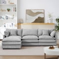 thumbnail image 1 of CARZZI LIFE Modular Sectional Sofa, 102 Inch L Shaped Couch Set with Armrests, 3-Seater Comfy Cloud Couches for Living Room Apartment, Gray, 1 of 11
