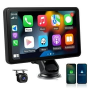 CARabc D7 Pro Portable Wireless Car Stereo with 7 Touchscreen, Carplay, Android Auto, Rear Camera