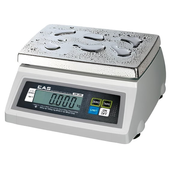 CAS SW-1WD Kitchen Portion Scale - 50lb Capacity, NTEP Certified, Digital Bakers Scale - Features Dual Range Tech, Auto Power Off, & an LCD Display - Adapter and Steel Tray Included