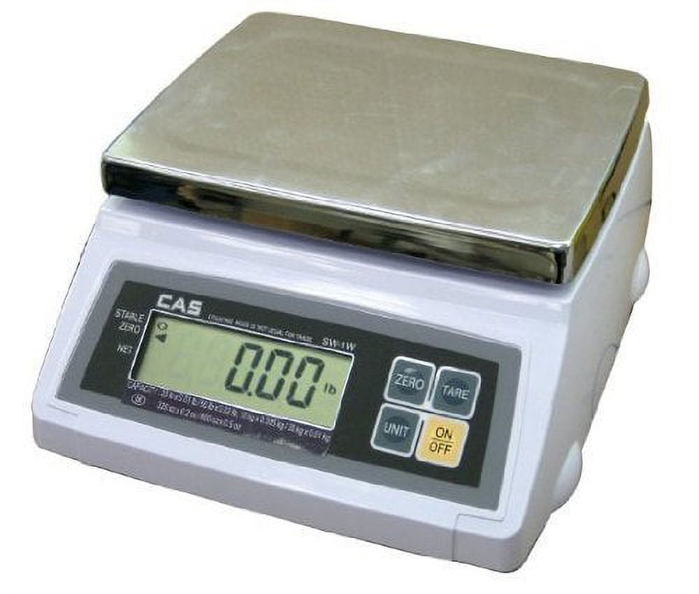 CAS SW-5 Food Service Scale, x 0.002 lbs, Kg/g/Oz/Lb Switchable, Single  Display, Legal for Trade