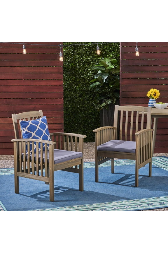CASA ACACIA DINING CHAIR,2PCS with 2 Cushions