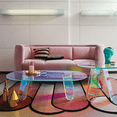 thumbnail image 1 of CASA DI LUMO Calini Iridescent Multichromatic Hand-crafted Round Plexiglass Coffee Table, 1 of 15