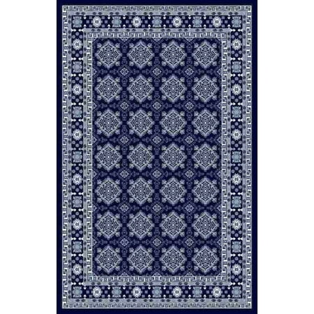 CASABLANCA Modern Stylish Living Room Rug Design 1017 - 2'6"x7'9" Runner, Navy