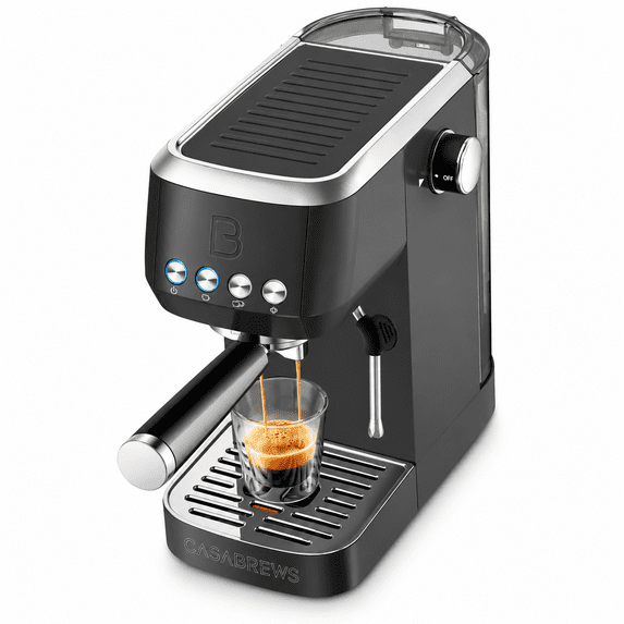 CASABREWS 3700 Essential Espresso Machine, 20 Bar Coffee Maker with PID Temperature Control, Pre-Infusion, Steam Wand & Stainless Steel Design, Black.