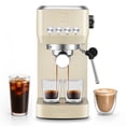 thumbnail image 1 of CASABREWS 3700 Essential Espresso Machine, 20 Bar Coffee Maker with PID Temperature Control, Pre-Infusion, Steam Wand & Stainless Steel Design, Cream., 1 of 10