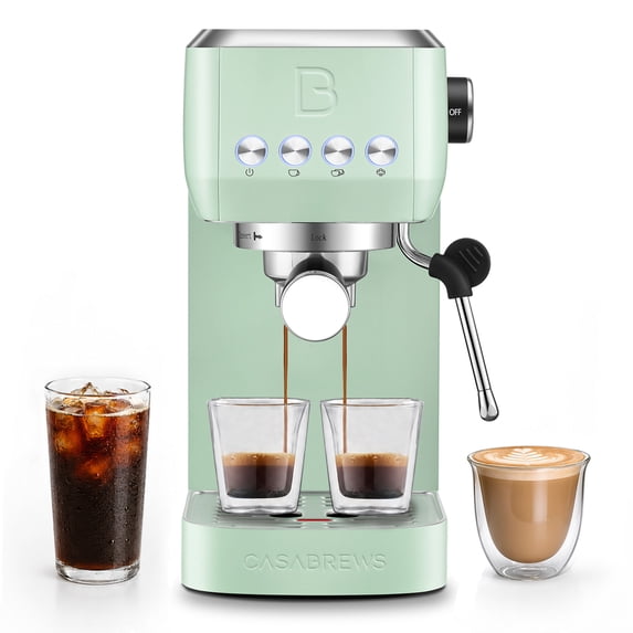 CASABREWS 3700 Essential Espresso Machine, 20 Bar Espresso Maker with PID Temperature Control, Pre-Infusion, Milk Frother & Stainless Steel Design, Pastel Green