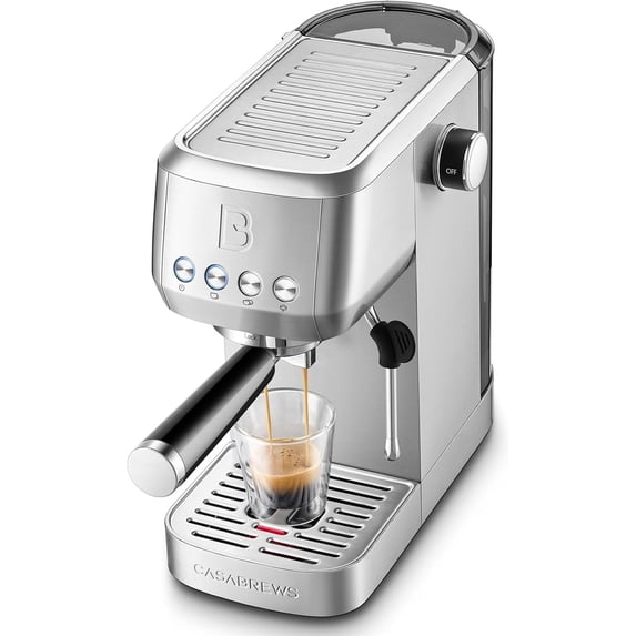 CASABREWS 3700 Essential 20 Bar Espresso Machine, Compact Coffee Maker with Milk Frother and 43.9oz Removable Water Tank,Semi-Automatic Stainless Steel Latte Cappuccino Coffee Machine,Siliver.
