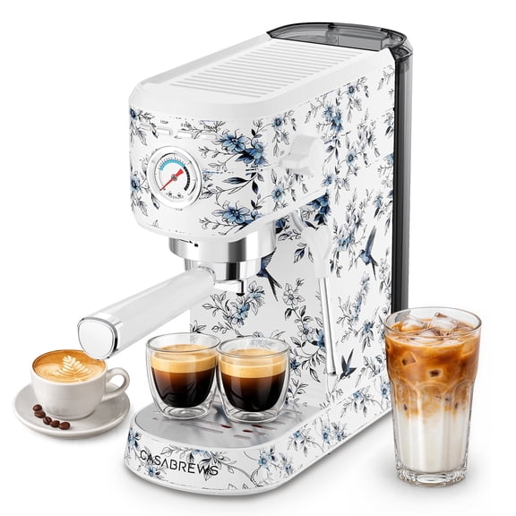 CASABREWS CM5418 Espresso Machine, 20-Bar Coffee Maker with PID Temperature Control, Pressure Gauge, Pre-Infusion, Steam Wand & Stainless Steel Design, Celadon