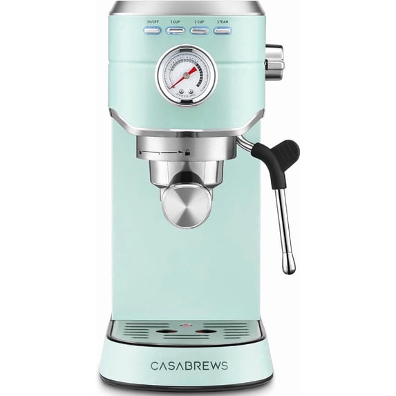 CASABREWS Espresso Machine 20 Bar,Espresso Maker with Steam Milk Frother, Stainless Steel Coffee Machine with 34oz Removable Water Tank for Cappuccino Latte,Easy Clean,Fast Heat-Up,Pastel Green