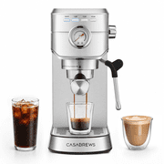 CASABREWS CM5418 Slim Espresso Machine, Pre-Infusion Espresso Maker with PID Temperature Control, 20 Bar,Pressure Gauge,Stainless Steel.