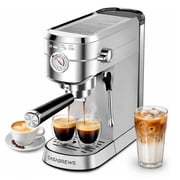 CASABREWS CM5418 Espresso Machine, 20-Bar Coffee Maker with PID Temperature Control, Pressure Gauge, Pre-Infusion, Steam Wand & Stainless Steel Design