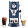 thumbnail image 1 of CASABREWS CM5418 Espresso Machine, 20-Bar Coffee Maker with PID Temperature Control, Pressure Gauge, Pre-Infusion, Steam Wand & Stainless Steel Design, Royal Blue, 1 of 10