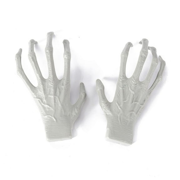 CASAFUN 1 Pair Halloween Skeleton Hands Plastic Hand, Skull Claw Skeleton Model Scary Hands For Halloween Decoration Horror Prank Cosplay Party Haunted House Terro