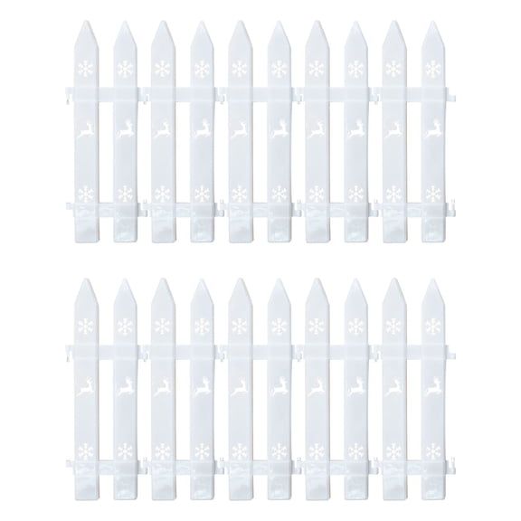 Cififendec 10Pcs Christmas Tree Fences White Picket Fence Border 11.8x3.94 in Plastic Decorative Fences Christmas Tree Barrier for Dogs Kids Home Wedding Fairy Garden Party