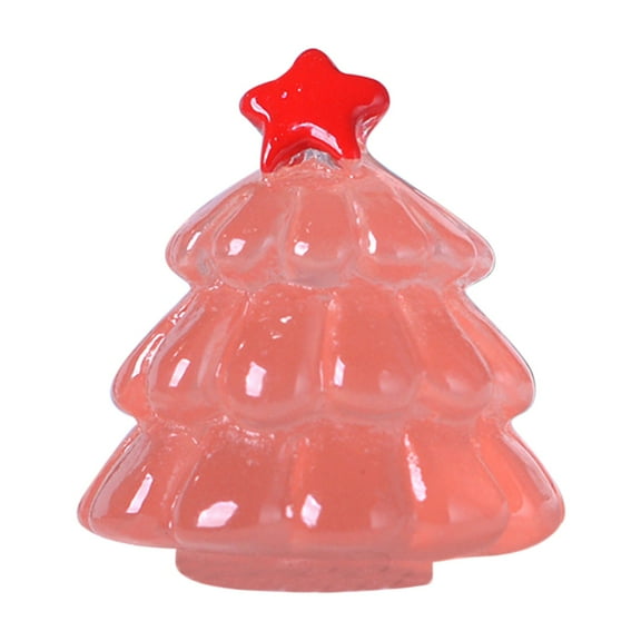 Cififendec 10Pcs Luminous Resin Plant Figurines Mini Luminous Christmas Tree Xmas Tree Statue Christmas Tree Models Ornaments for Christmas Decoration