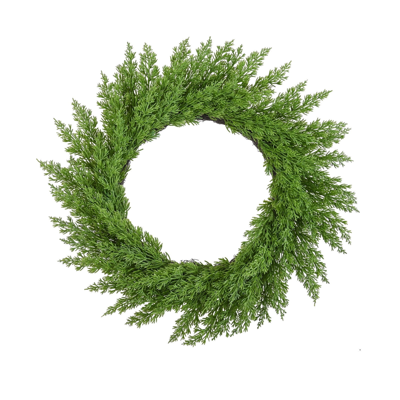 CASAFUN 17.7Inch Christmas Norfolk Pine Wreath,Christmas Wreath for Front Door, Artificial Green Wreath Greenery Realistic Wreath Holiday Decoration for Holiday Thanksgiving Fall Winter Decor