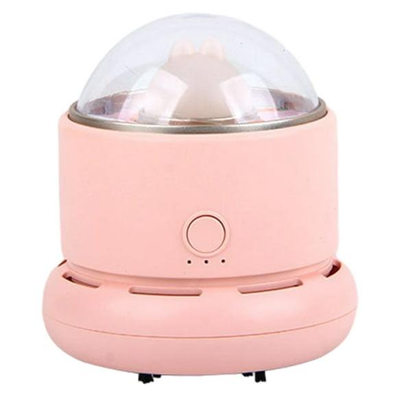 CASAFUN 2 In 1 Portable Handheld Desktop Vacuum Cleaner with Night Light, Mini Household Cordless Table Dust Sweeper Cute Decorative Energy Saving for Crumbs, Piano, Keyboard, Car, School