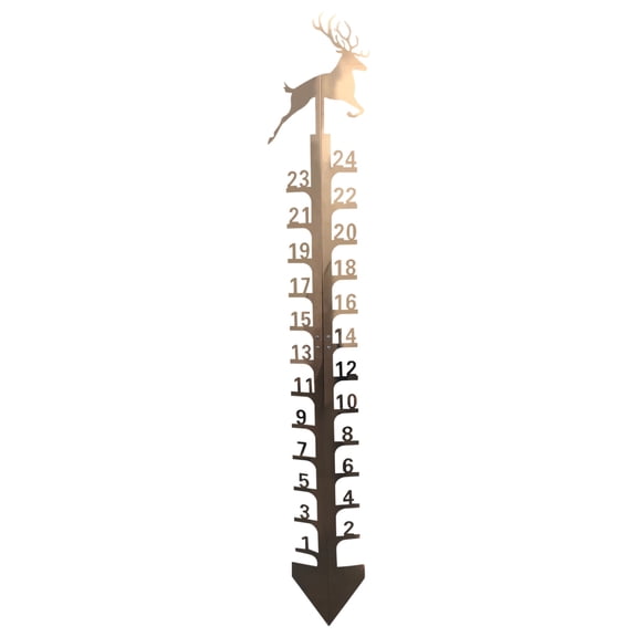 CASAFUN 24 Inch Iron Art Snow Gauge Outdoor,Elk Snow Measuring Stick,Snowfall Measuring,Winter Snow Measurer Snow Ruler inches,Christmas Decorations Outdoor Yard