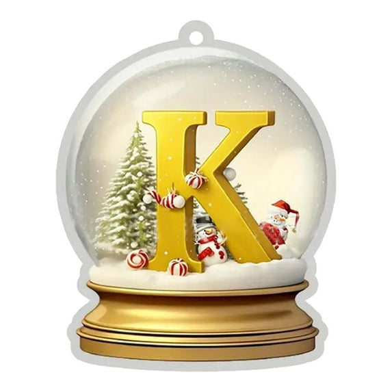 CASAFUN 26 Letter Christmas Decor Vintage Initial Glass Ornaments for Christmas Tree Snowman Christmas Decorations Outdoor Hanging Christmas Ornaments for Outside Reindeer Indoor Office Decor