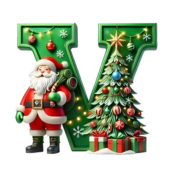 CASAFUN 26 Letters Christmas Tree Hanging Pendants, Christmas Letters Ornaments, Decorative Letters Hanging Xmas Initial for Christmas Tree, Letter Christmas Tree Pendants