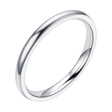 5-Piece 2mm Stainless Steel Stackable Wedding Band Ring Set – Women's Sizes 6-11