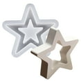 CASAFUN 3 Sizes Star Concrete Mold Candle Jar Mold 3D Pentagram Shaped