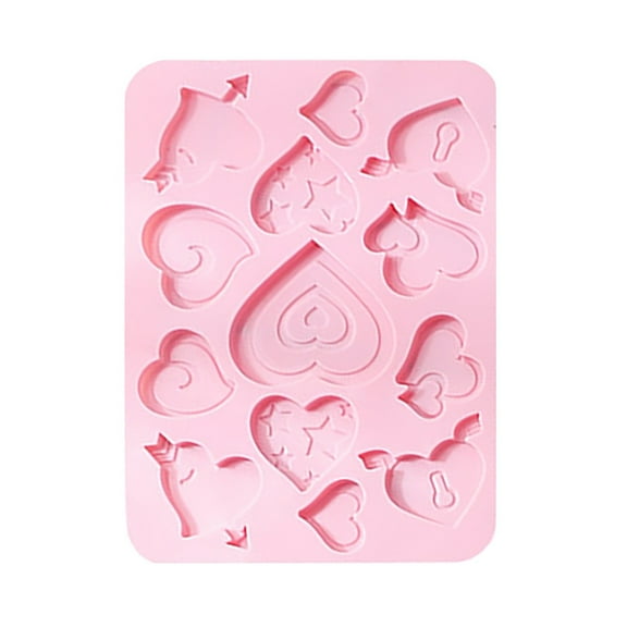 CASAFUN 3D Diamond Heart Silicone Mold for Chocolate,13 Cavities Easy Demold Heart Shaped Mold Tray for Making Breakable Mousse,Cake,Cheesecake,Valentine's Day/Happy Birthday Gift