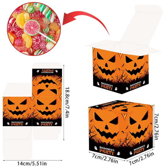 CASAFUN 3D Halloween House Cardboard Treat Boxes Goodie Cookies Boxes, Trick or Treat Candy Boxes for Holiday Pastries, Cupcakes, Halloween Party Favor Supplies