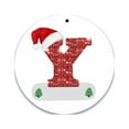 thumbnail image 1 of CASAFUN Acrylic Christmas Hanging Ornaments,3.2 Inch Round Tree Ornaments with Christmas for Christmas Tree Party Home Decoration, Christmas Initial with Red Hat Letters Ornament, 1 of 2