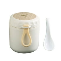 CASAFUN Airtight Cup Leakproof Travel Containers Adorable Food Cup Handle Insulated Cup Metal Container with Lid Leakproof Breakfast Cup Microwave Plastic Porridge Cup Student