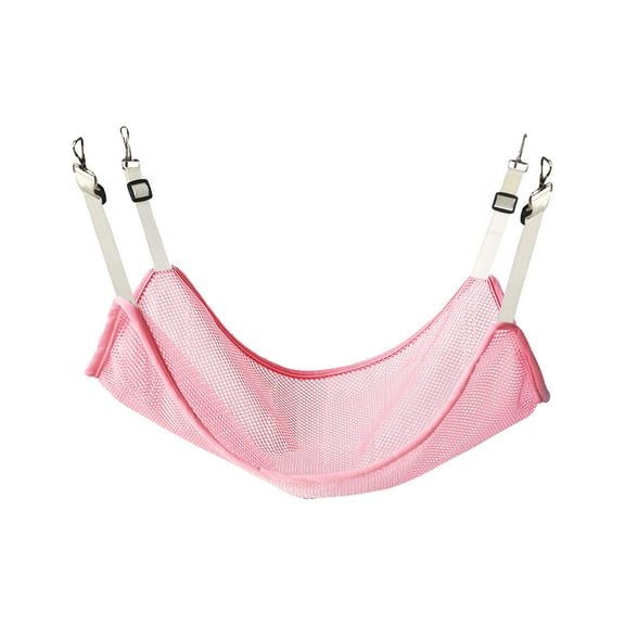 CASAFUN All-season Pet Hanging Bed with Adjustable Straps and Metal Hooks, Summer Soft Breathable Pet Cage Hammock for Cats Small Dogs Rabbits, Small Medium And Large, Pink and Blue
