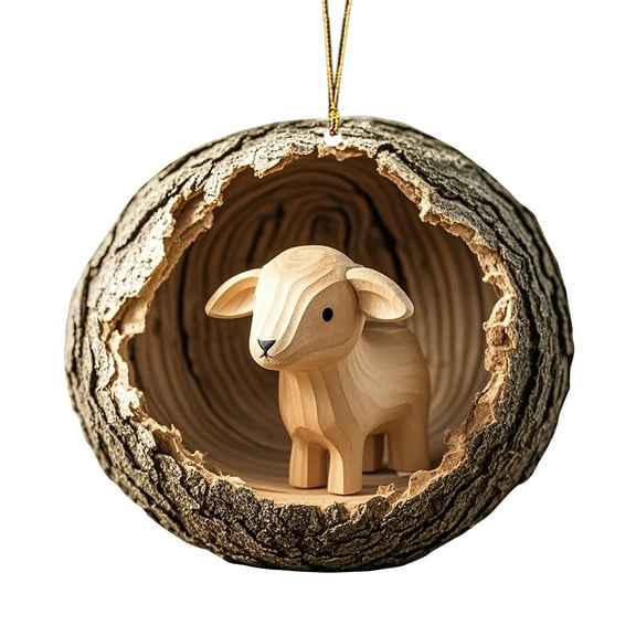 CASAFUN Animals Christmas Ornaments, Christmas Tree Animals Print 2D Acrylic Ornaments, Animal Hanging Ornament for Christmas Tree, Forest Animals Decorations for Xmas Home Party