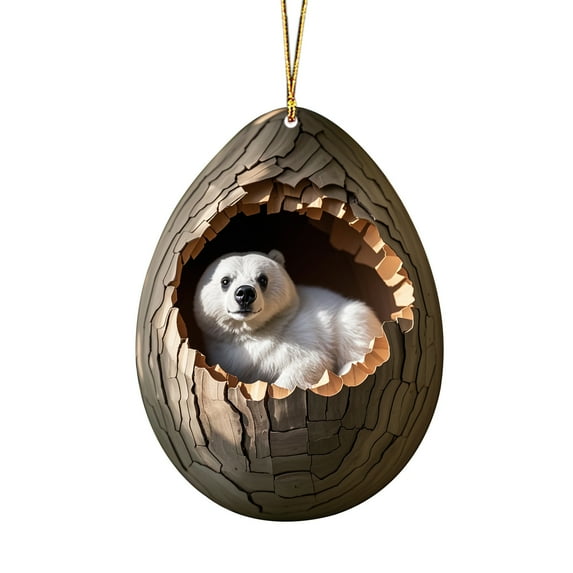 CASAFUN Animals Christmas Ornaments, Christmas Tree Animals Print 2D Acrylic Ornaments, Animal Hanging Ornament for Christmas Tree, Forest Animals Decorations for Xmas Home Party