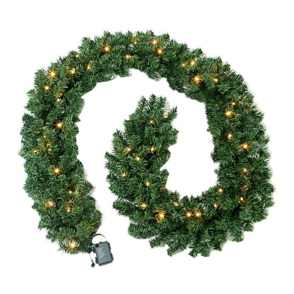 CASAFUN Artificial Christmas Pine Garland Winter Greenery Garland for Holiday Season Mantel Fireplace Table Runner Centerpiece Decor