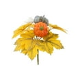 thumbnail image 1 of CASAFUN Artificial Maple Leaves Stems with Pumpkin & Berry, Artificial Maple Leaf Pumpkin Branch, Fake Flowers Fall Plant Picks for Floral Home Kitchen Thanksgiving Table Centerpiece, 1 of 6