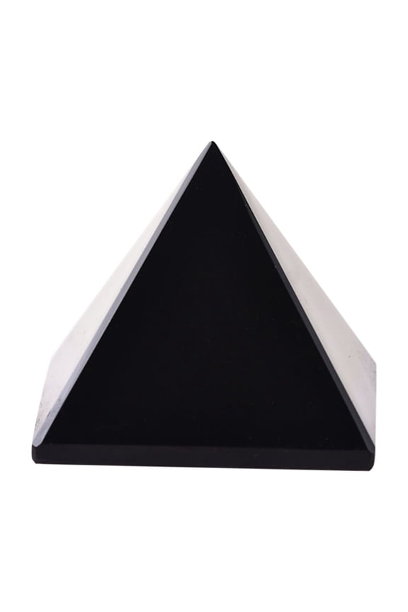 Authentic Shungite Pyramid Unpolished Chakra Energy Natural Healing Crystal Real Black Pyramid Home Office Protection Desk Decor Meditation Reiki Grounding Stone 6 Size