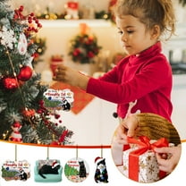 CASAFUN Black Cat Halloween Christmas Ornament Birthday Gift for Cat Lovers,Black Cat Xmas Decor Tree Hanging,Christmas Ornament,Car Hanging Ornaments