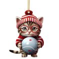 thumbnail image 1 of CASAFUN Cat Christmas Hanging Ornament, Merry Christmas Pendant for Christmas Tree Window Car Decor, Xmas Santa Holiday Party Gift Welcome Sign Decorations for Kids Family Friends Garden, 1 of 5