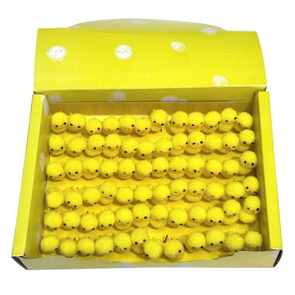 CASAFUN Chick Easter Toy, 72PCS Plush Miniature Chicken Easter Decorations,Cute Small Chicks for Easter Basket Stuffers Partys Favors